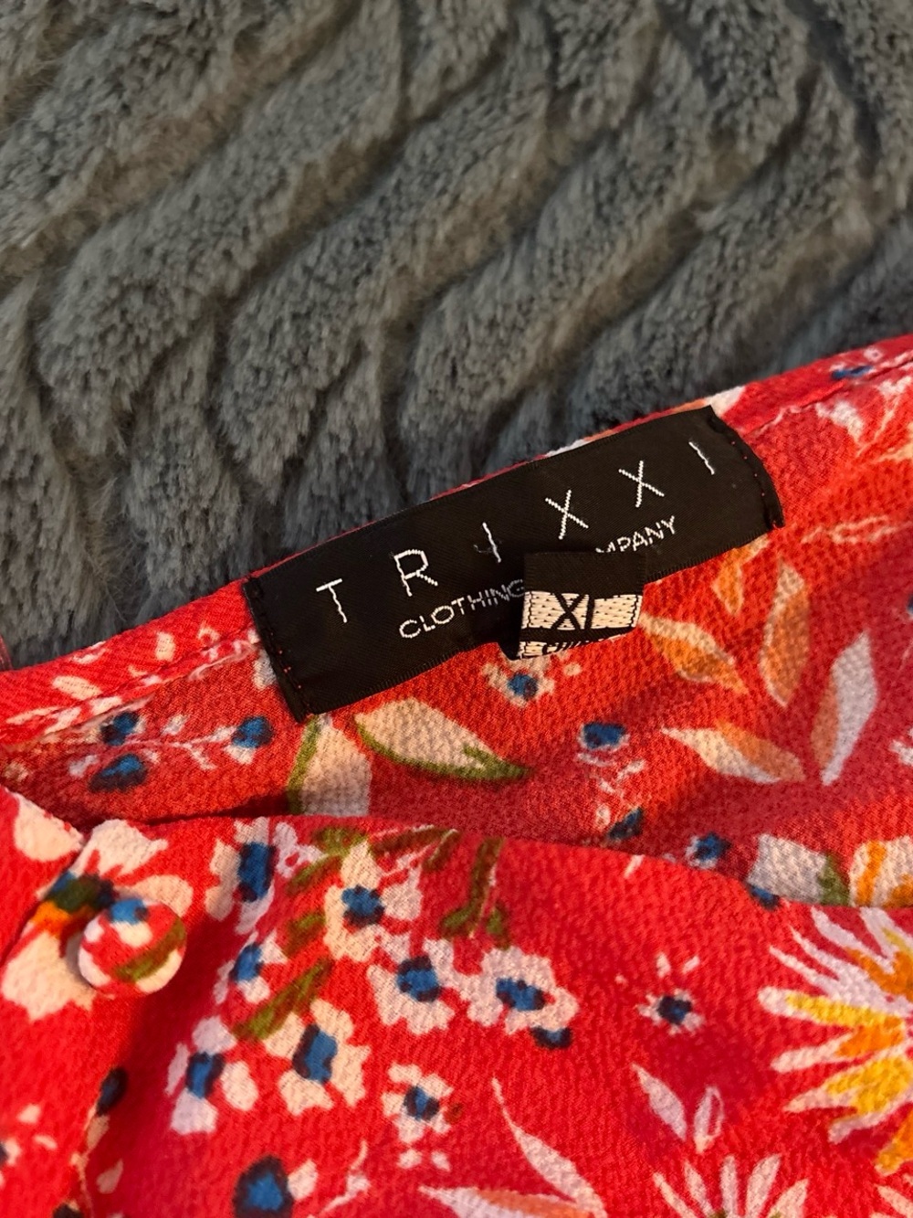 Trixxi Red Floral Print Girls Skirt with Blue & Green Accents